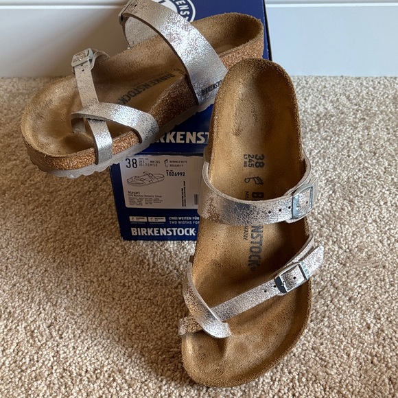 Birkenstock Mayari Metallic Silver Sandals - Picture 2 of 10